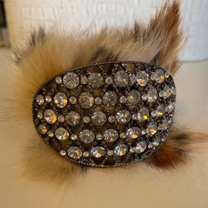 Faux fur cuff bracelet